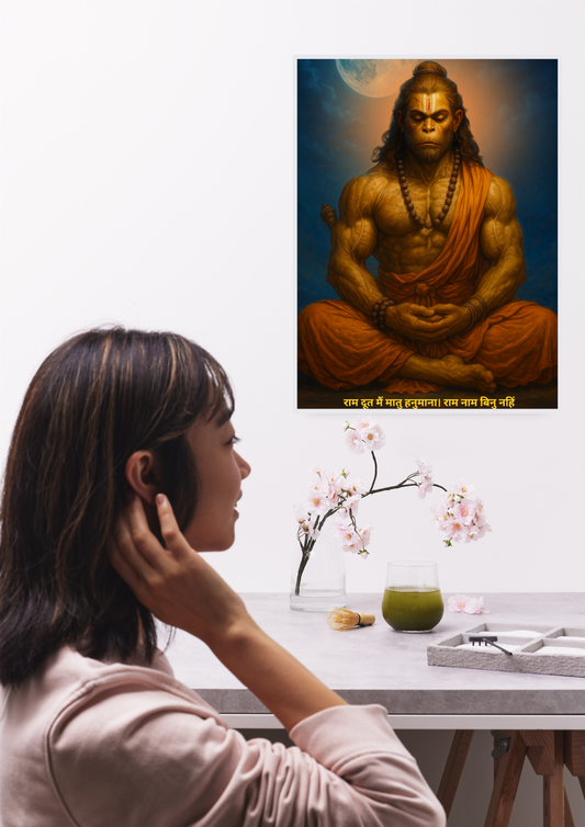 राम दूत मैं मातु हनुमाना। राम नाम बिनु नहिं सुख पाना ।। Hanuman Ji Maharaj Poster High Quality