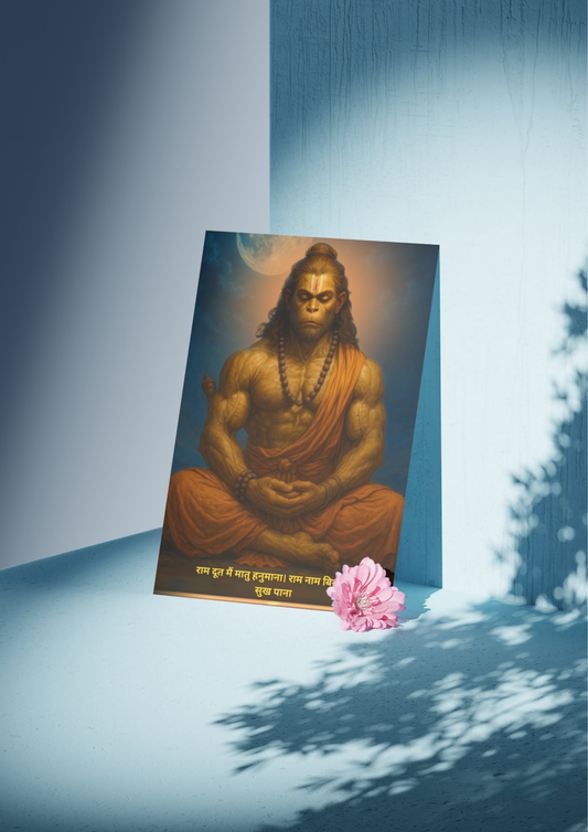 राम दूत मैं मातु हनुमाना। राम नाम बिनु नहिं सुख पाना ।। Hanuman Ji Maharaj Poster High Quality