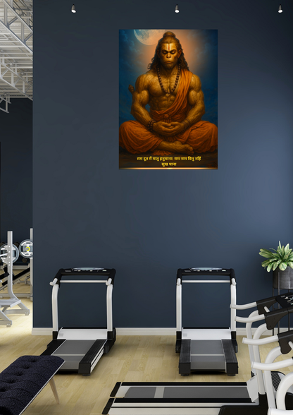राम दूत मैं मातु हनुमाना। राम नाम बिनु नहिं सुख पाना ।। Hanuman Ji Maharaj Poster High Quality